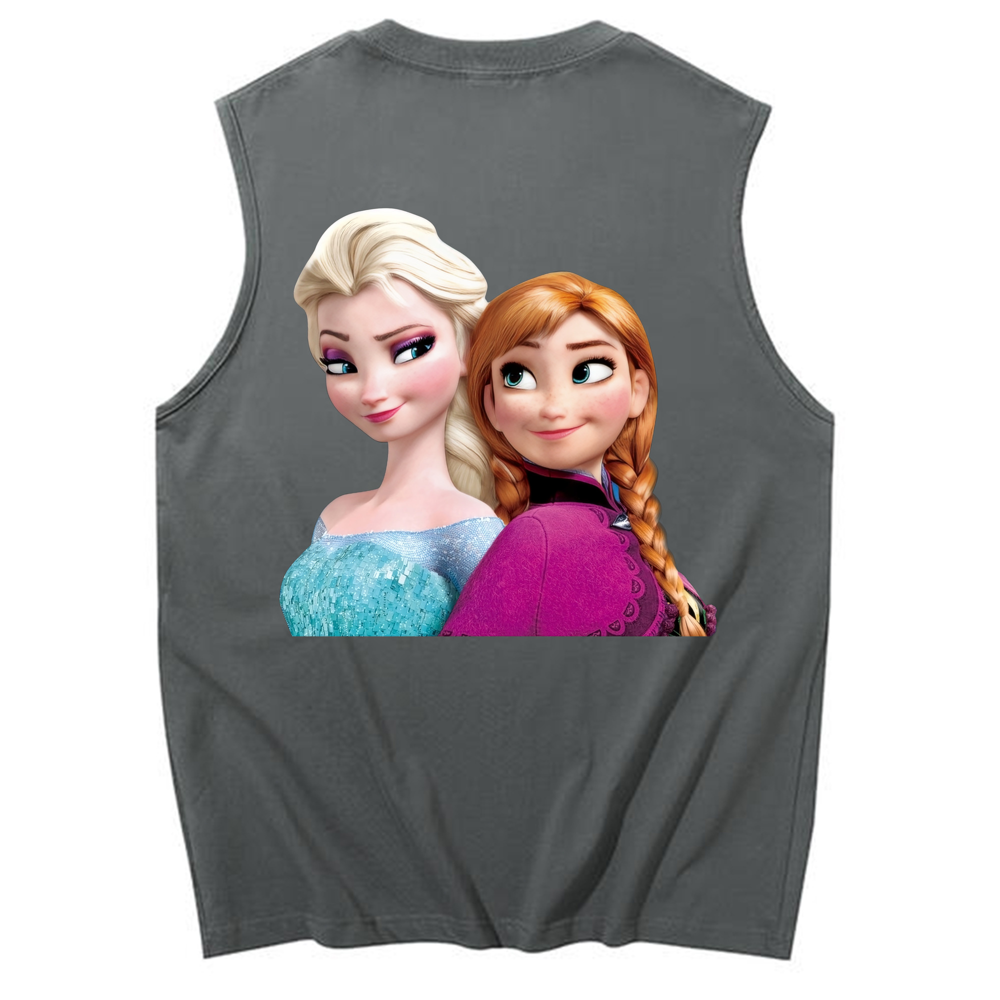 （画像用） アナと雪の女王 アンナ エルサ Frozen Anna Elsa コットン100％タンクトップ（背面プリント）